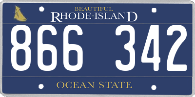 RI license plate 866342