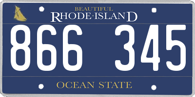 RI license plate 866345