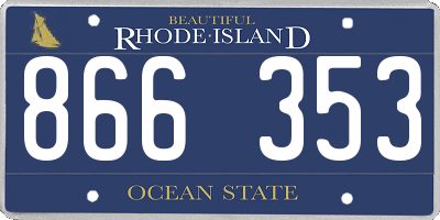 RI license plate 866353