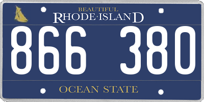RI license plate 866380
