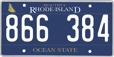 RI license plate 866384