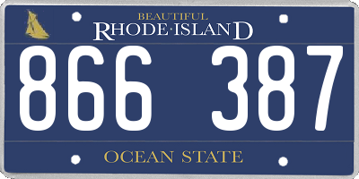 RI license plate 866387