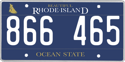 RI license plate 866465