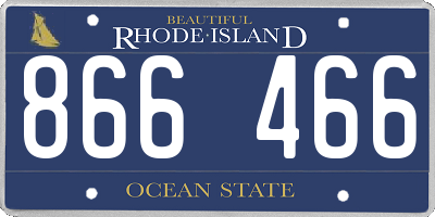 RI license plate 866466