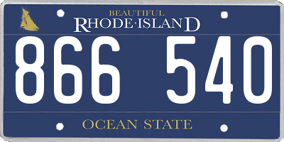 RI license plate 866540