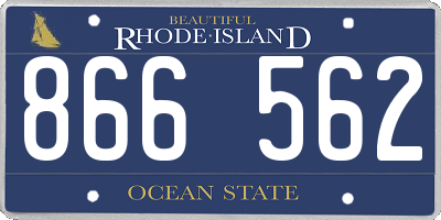 RI license plate 866562