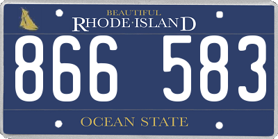 RI license plate 866583