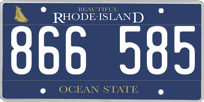RI license plate 866585