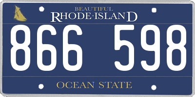 RI license plate 866598