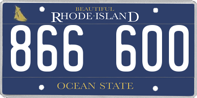 RI license plate 866600