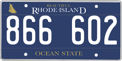 RI license plate 866602