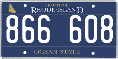 RI license plate 866608
