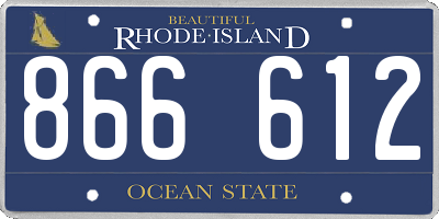 RI license plate 866612