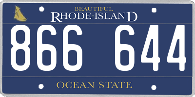 RI license plate 866644