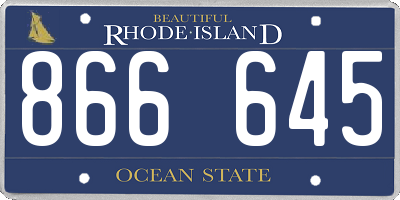 RI license plate 866645