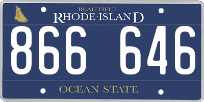 RI license plate 866646