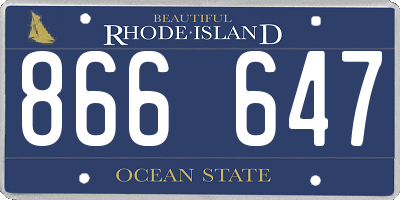 RI license plate 866647