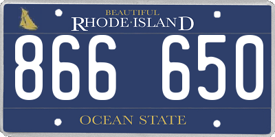 RI license plate 866650