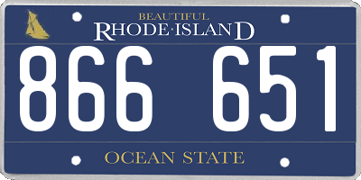 RI license plate 866651