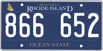 RI license plate 866652