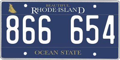 RI license plate 866654