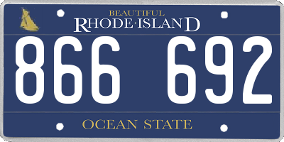 RI license plate 866692
