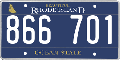 RI license plate 866701