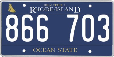 RI license plate 866703