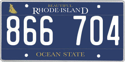 RI license plate 866704