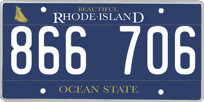 RI license plate 866706