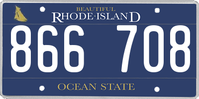 RI license plate 866708