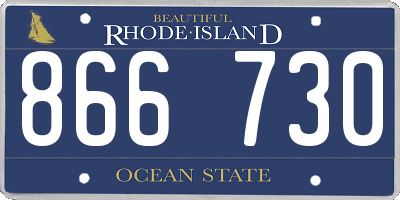 RI license plate 866730