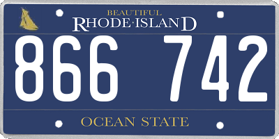 RI license plate 866742