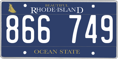 RI license plate 866749