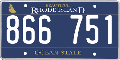 RI license plate 866751