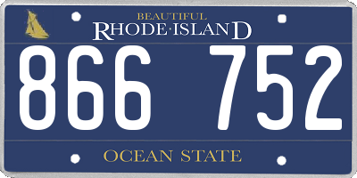 RI license plate 866752