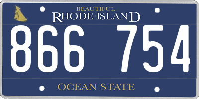 RI license plate 866754