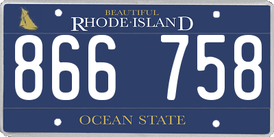 RI license plate 866758