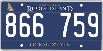 RI license plate 866759