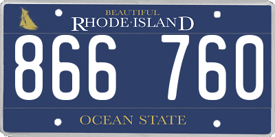 RI license plate 866760