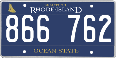 RI license plate 866762