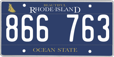 RI license plate 866763