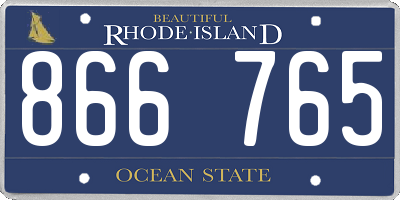 RI license plate 866765