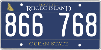 RI license plate 866768