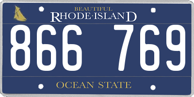 RI license plate 866769