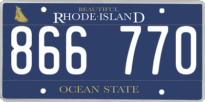 RI license plate 866770