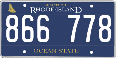 RI license plate 866778