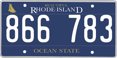 RI license plate 866783