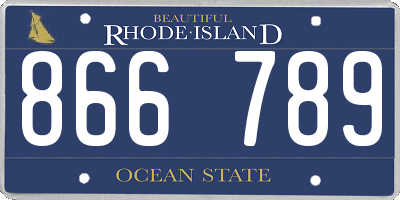 RI license plate 866789