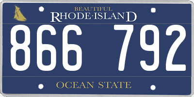 RI license plate 866792